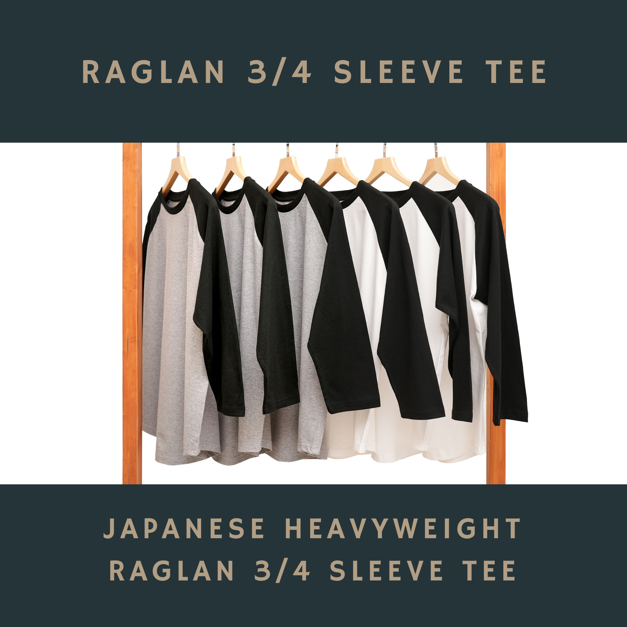 Raglan 3/4 sleeve tee