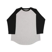 Load image into Gallery viewer, Japanese Heavyweight Raglan 3/4 Sleeve Tee Unisex (Grey+ Black Sleeve)
