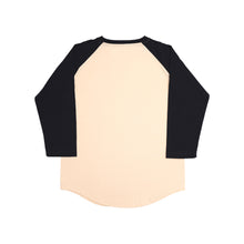 Load image into Gallery viewer, Japanese Heavyweight Raglan 3/4 Sleeve Tee Unisex (Almond + Dark Blue Sleeve)