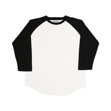 Load image into Gallery viewer, Japanese Heavyweight Raglan 3/4 Sleeve Tee Unisex (White+ Black Sleeve)