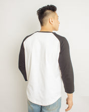 Load image into Gallery viewer, Japanese Heavyweight Raglan 3/4 Sleeve Tee Unisex (White+ Black Sleeve)